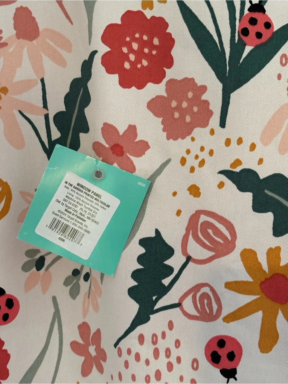 Target In The Garden Printed Window Panel - Pink, Green, Yellow